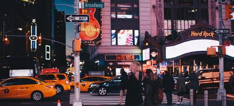 crossroad on Manhattan during nighttime